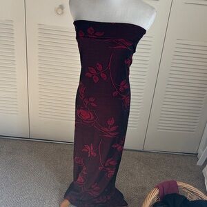 Elegant Floral Strapless Dress